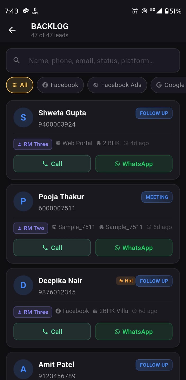 CAPCUN CRM Lead List